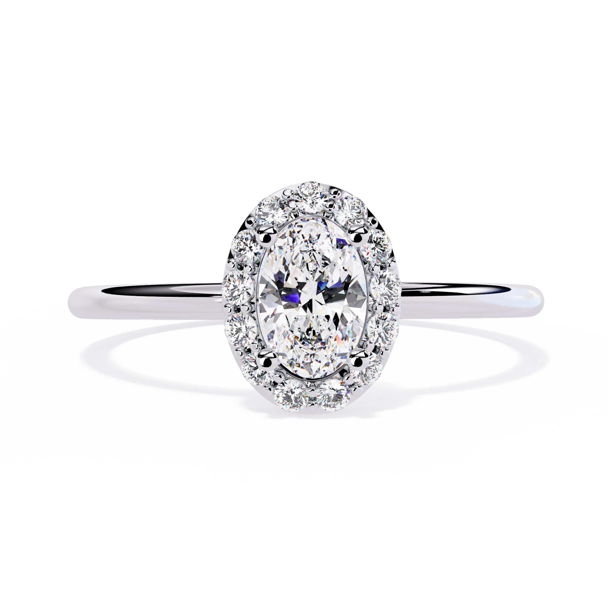 Oval Halo Lab Diamond Ring