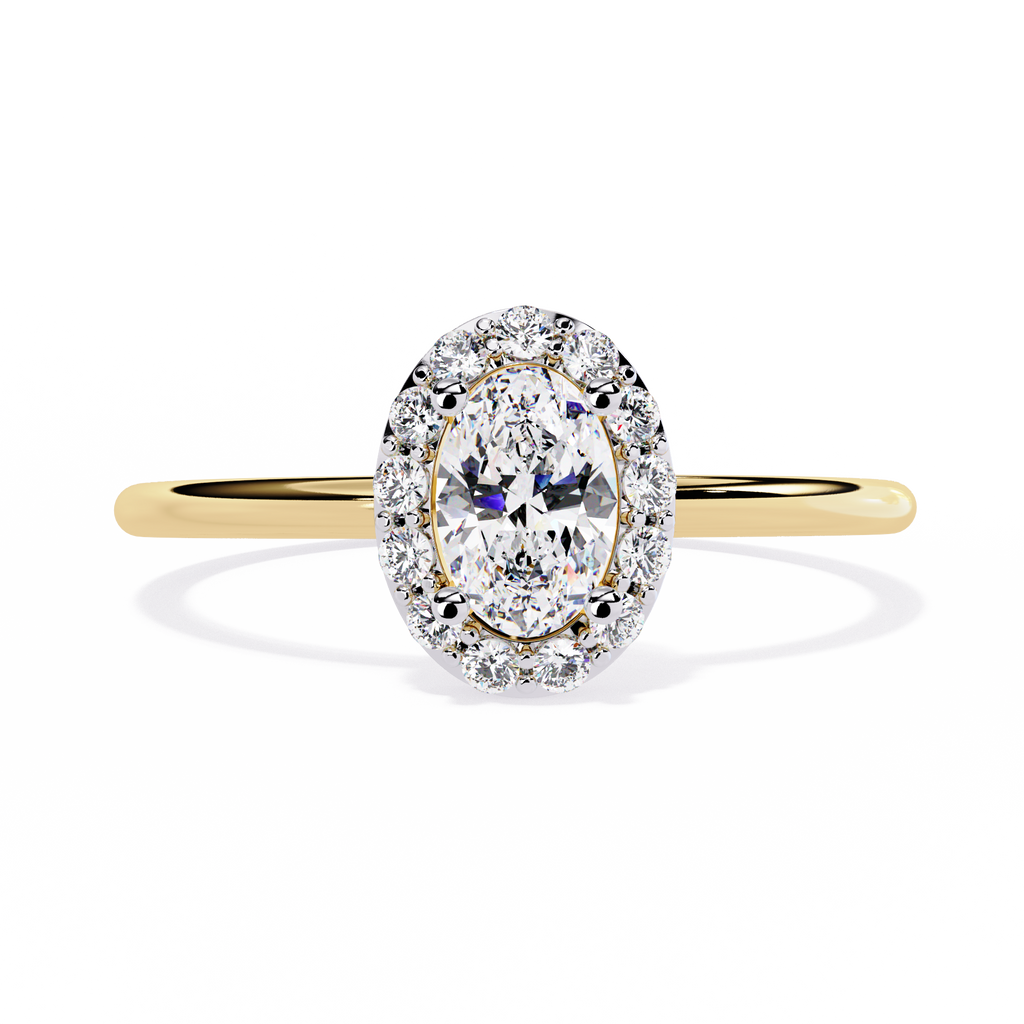Oval Halo Lab Diamond Ring