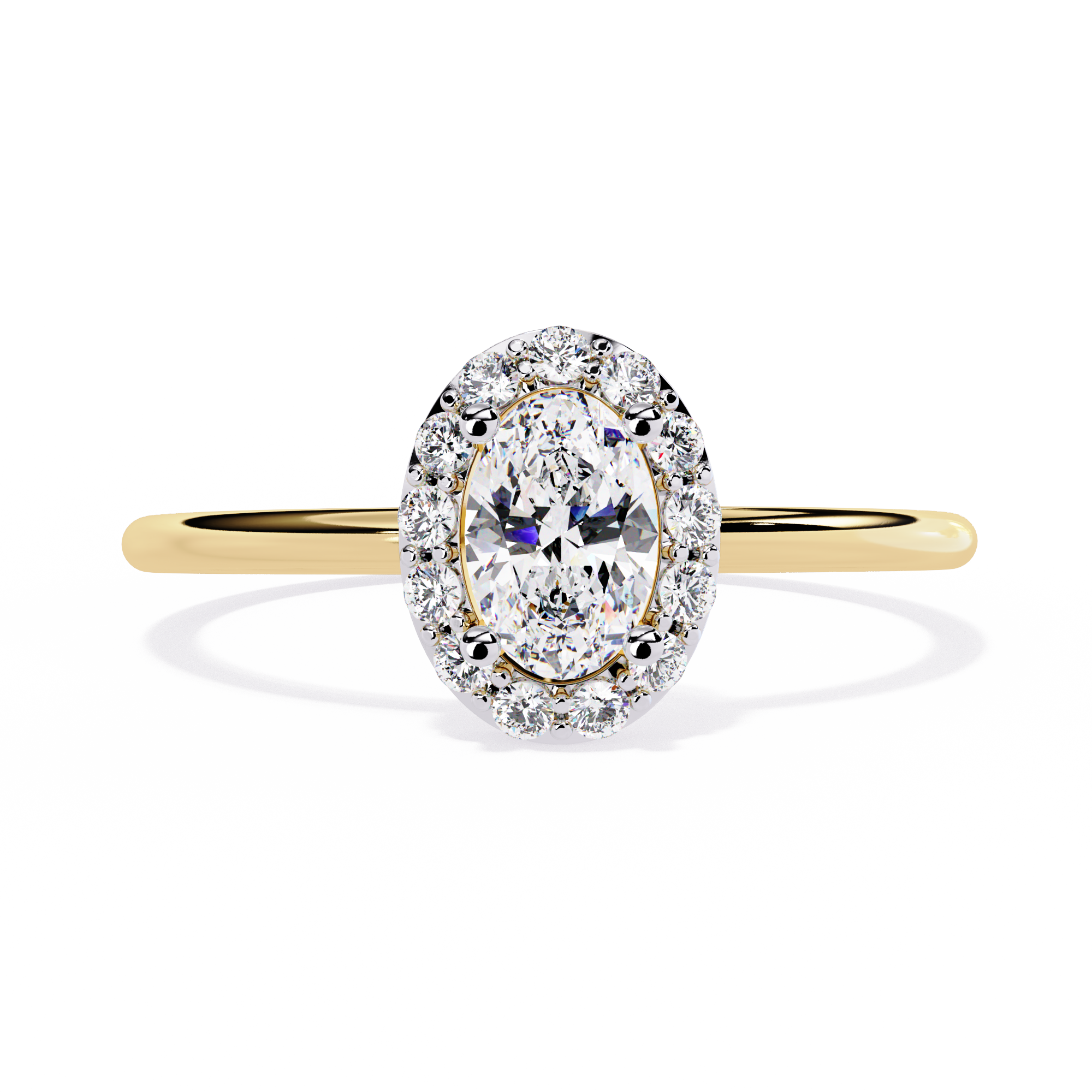Oval Halo Lab Diamond Ring