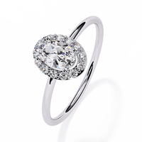 Oval Halo Lab Diamond Ring