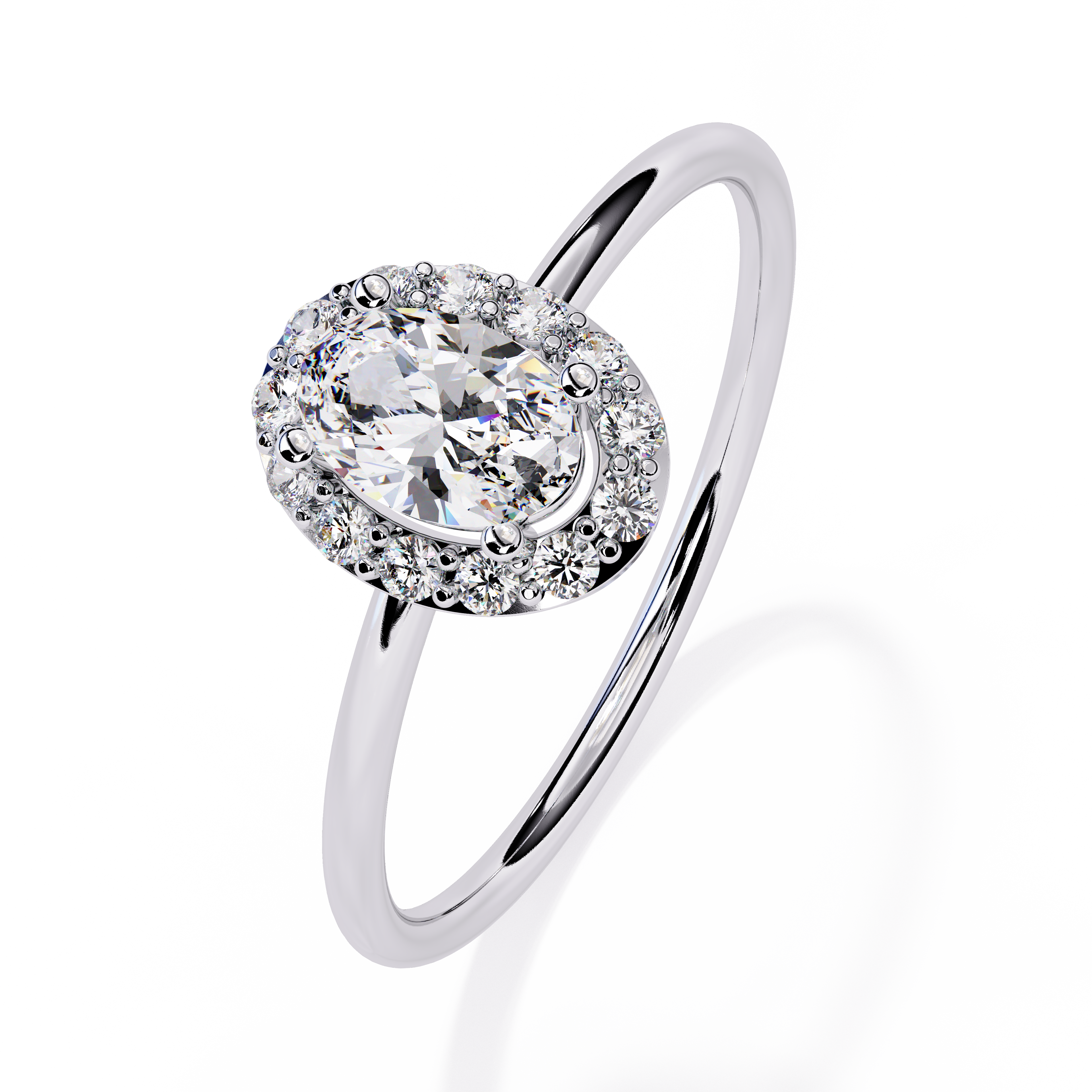 Oval Halo Lab Diamond Ring
