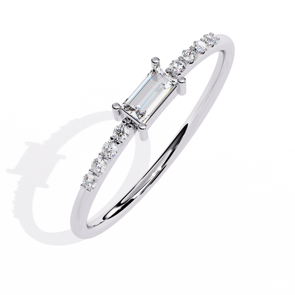 Lab Grown Baguette Diamond Ring