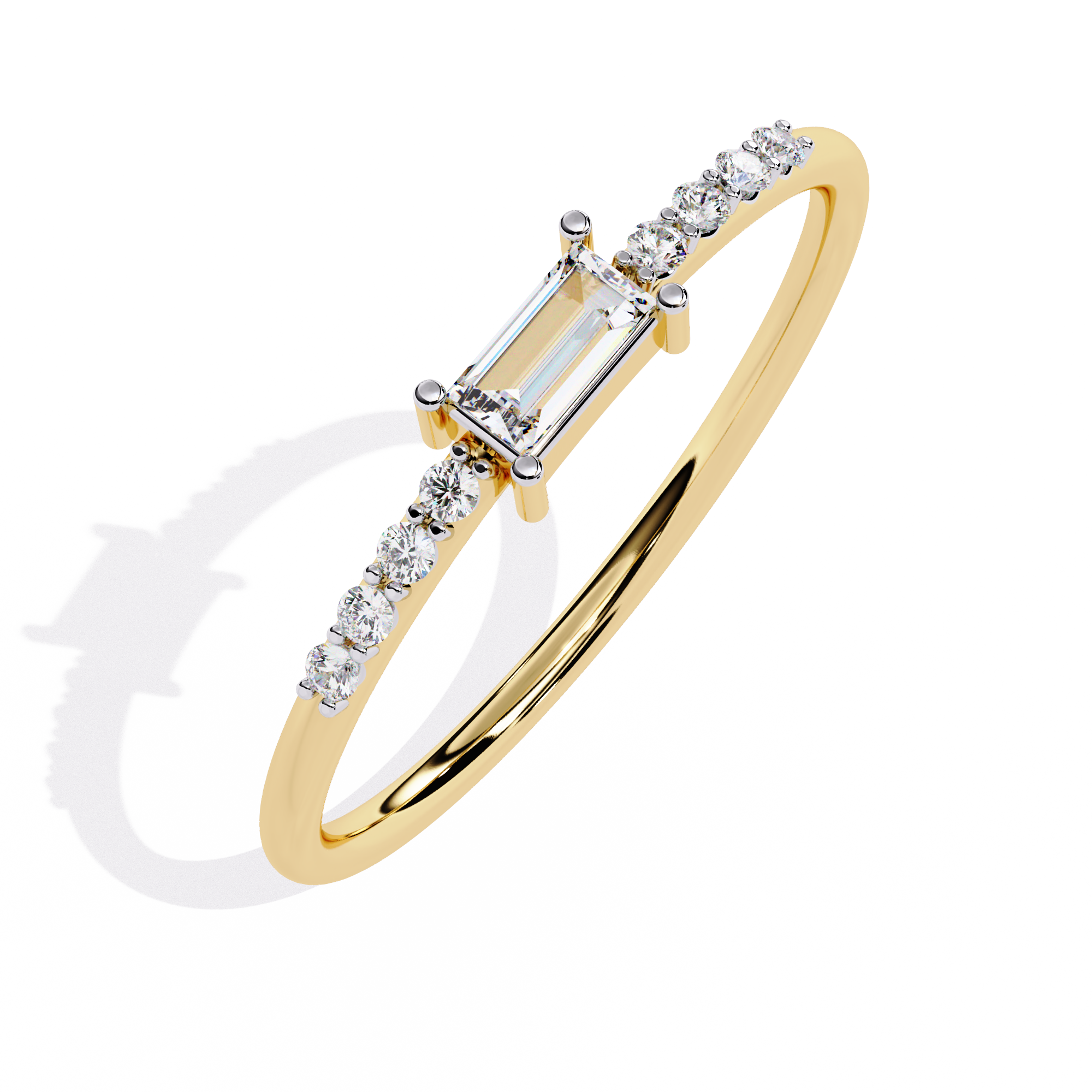 Lab Grown Baguette Diamond Ring