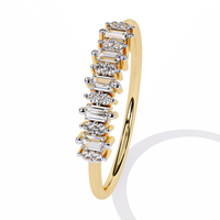 Emerald & Round Lab Grown Diamond Band