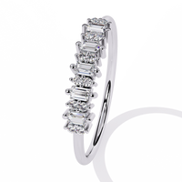 Emerald & Round Lab Grown Diamond Band