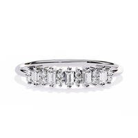 Emerald & Round Lab Grown Diamond Band