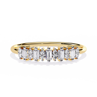 Emerald & Round Lab Grown Diamond Band