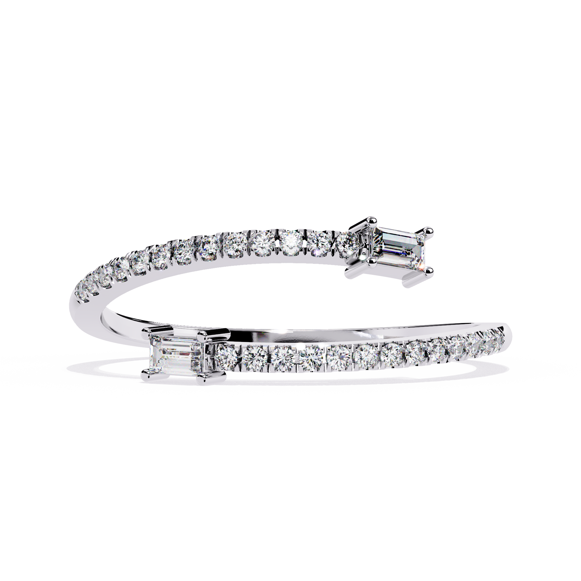 Open Baguette & Round Lab Grown Diamond Ring