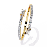 Open Baguette & Round Lab Grown Diamond Ring