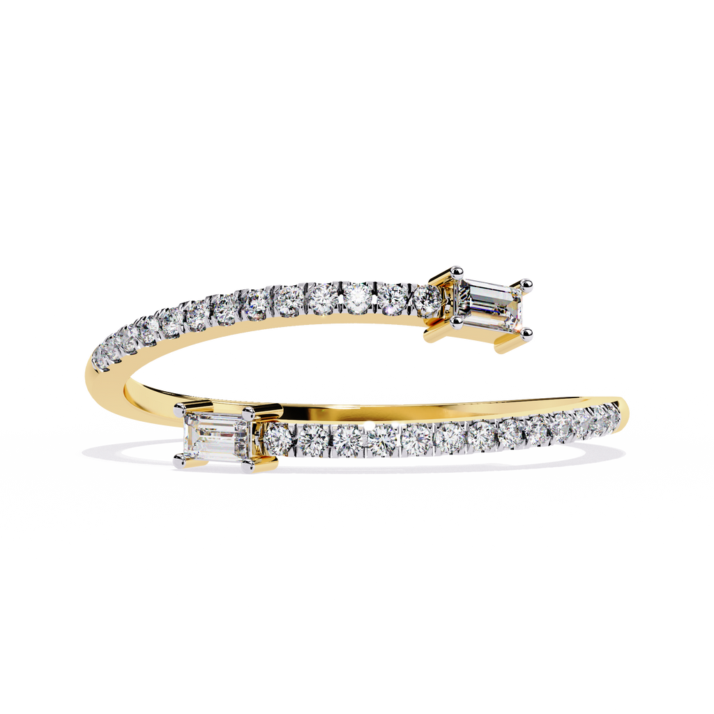 Open Baguette & Round Lab Grown Diamond Ring
