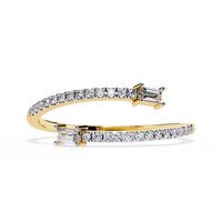 Open Baguette & Round Lab Grown Diamond Ring