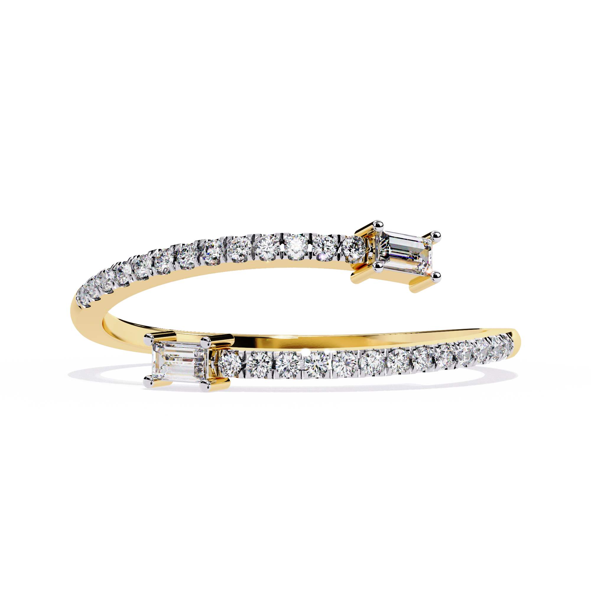 Open Baguette & Round Lab Grown Diamond Ring