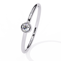 Bezel Set Solitaire Lab Grown Diamond Ring