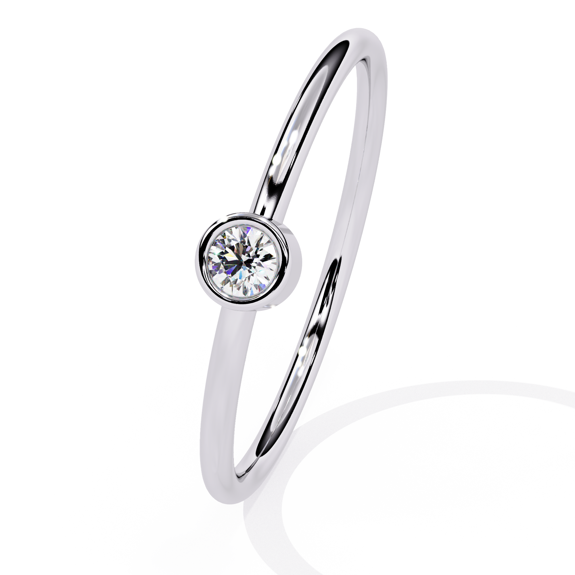 Bezel Set Solitaire Lab Grown Diamond Ring