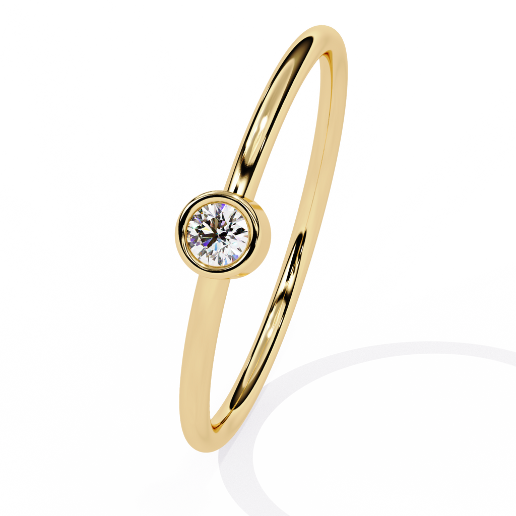 Bezel Set Solitaire Lab Grown Diamond Ring