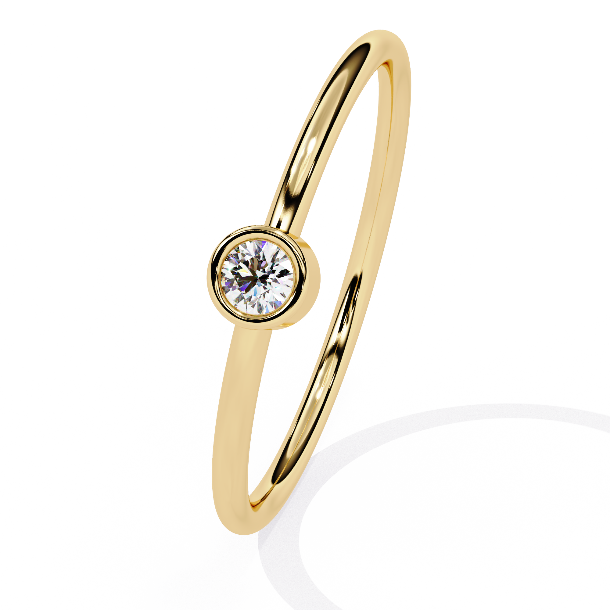 Bezel Set Solitaire Lab Grown Diamond Ring