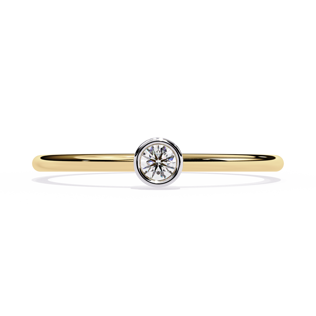Bezel Set Solitaire Lab Grown Diamond Ring