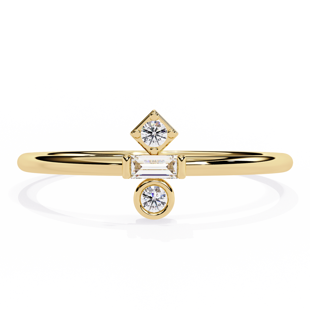 Geometric Lab Grown Diamond Ring