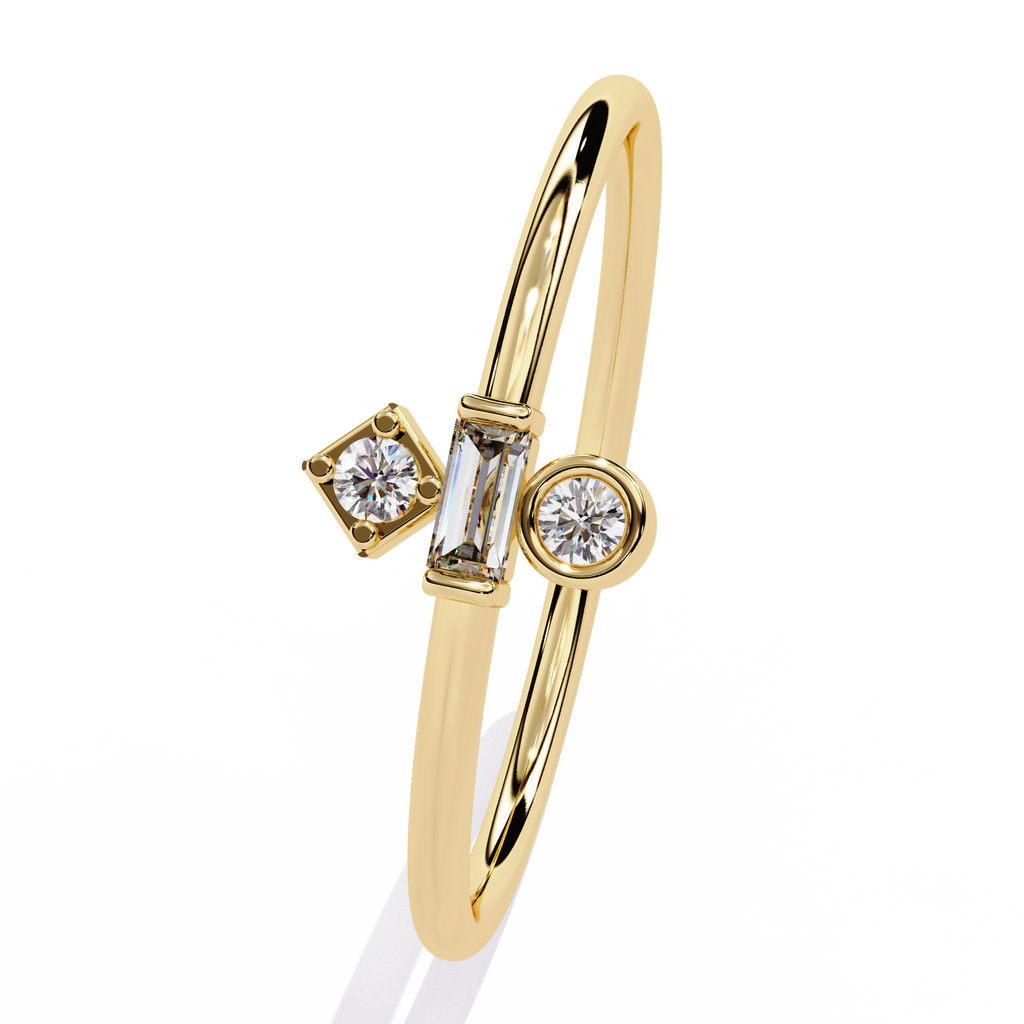 Geometric Lab Grown Diamond Ring