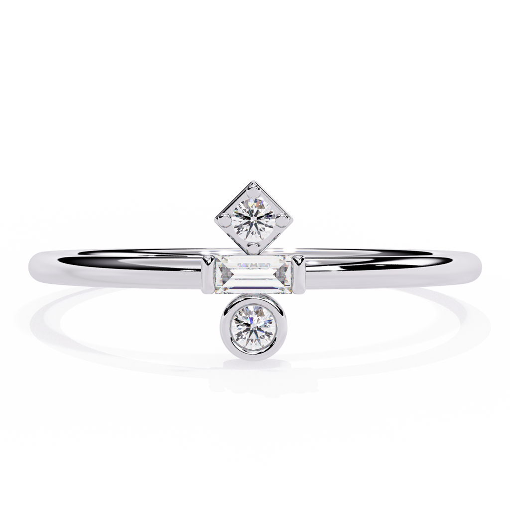 Geometric Lab Grown Diamond Ring