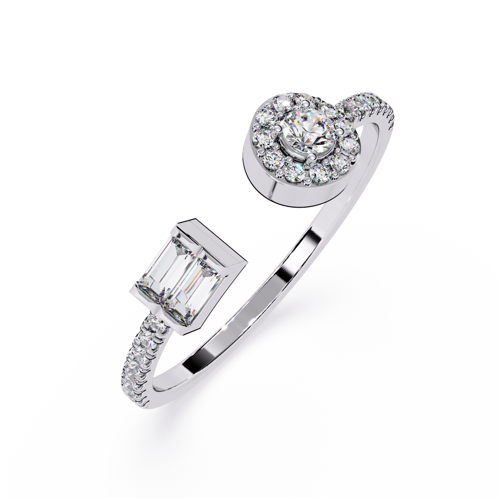 Dual Halo & Baguette Lab Grown Diamond Ring