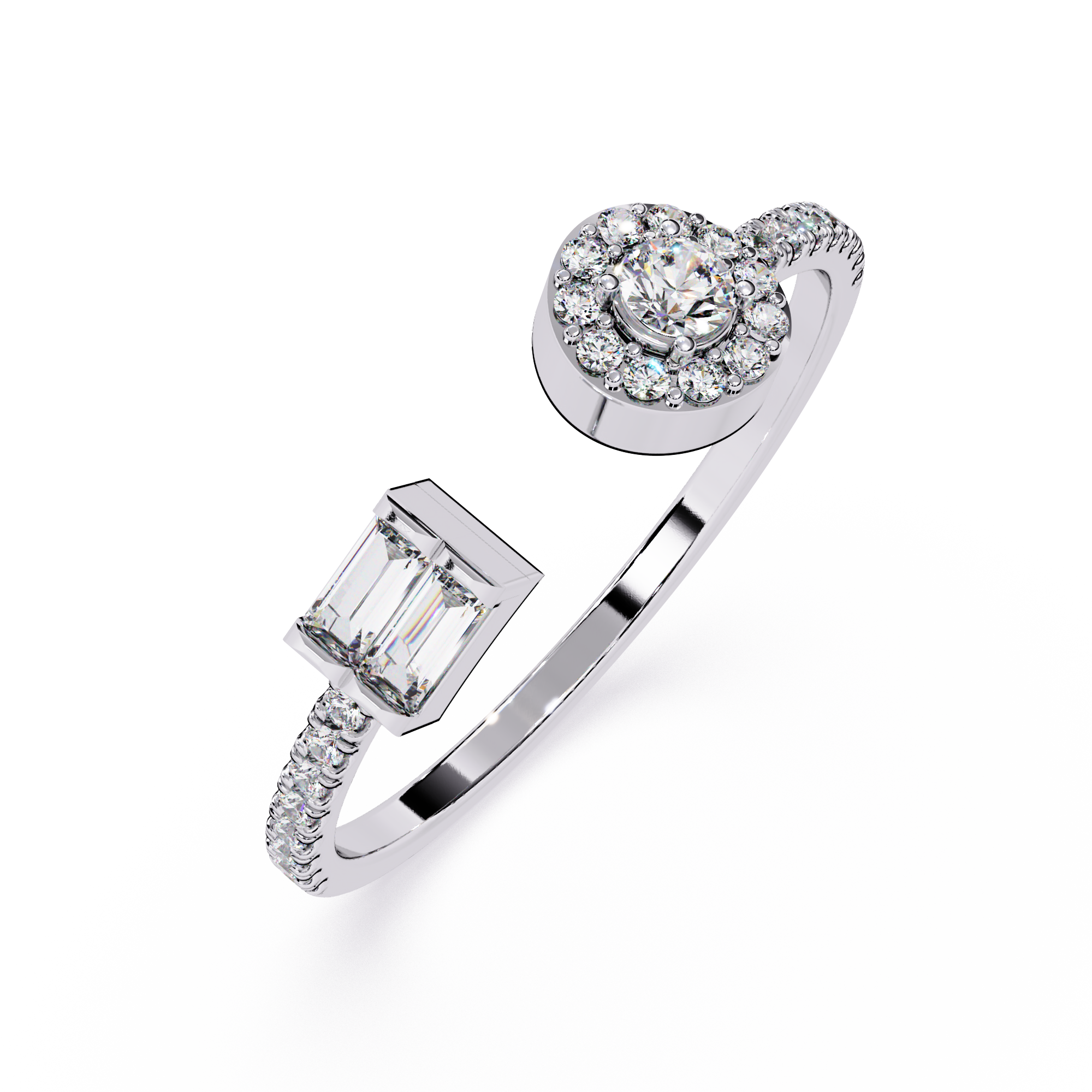 Dual Halo & Baguette Lab Grown Diamond Ring
