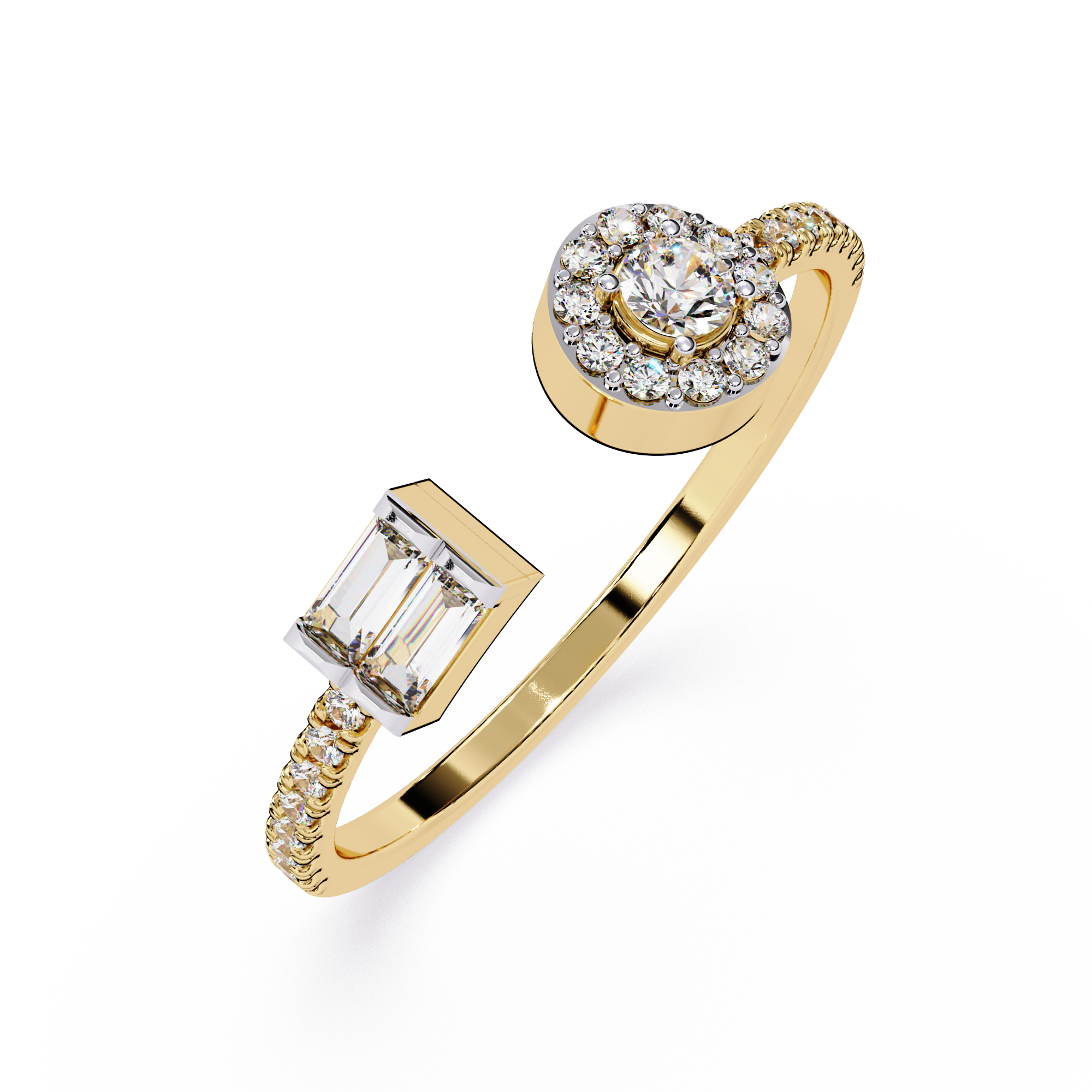 Dual Halo & Baguette Lab Grown Diamond Ring