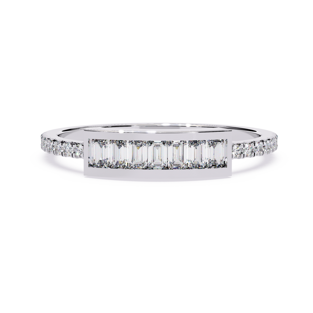 Baguette & Round Lab Grown Diamond Ring