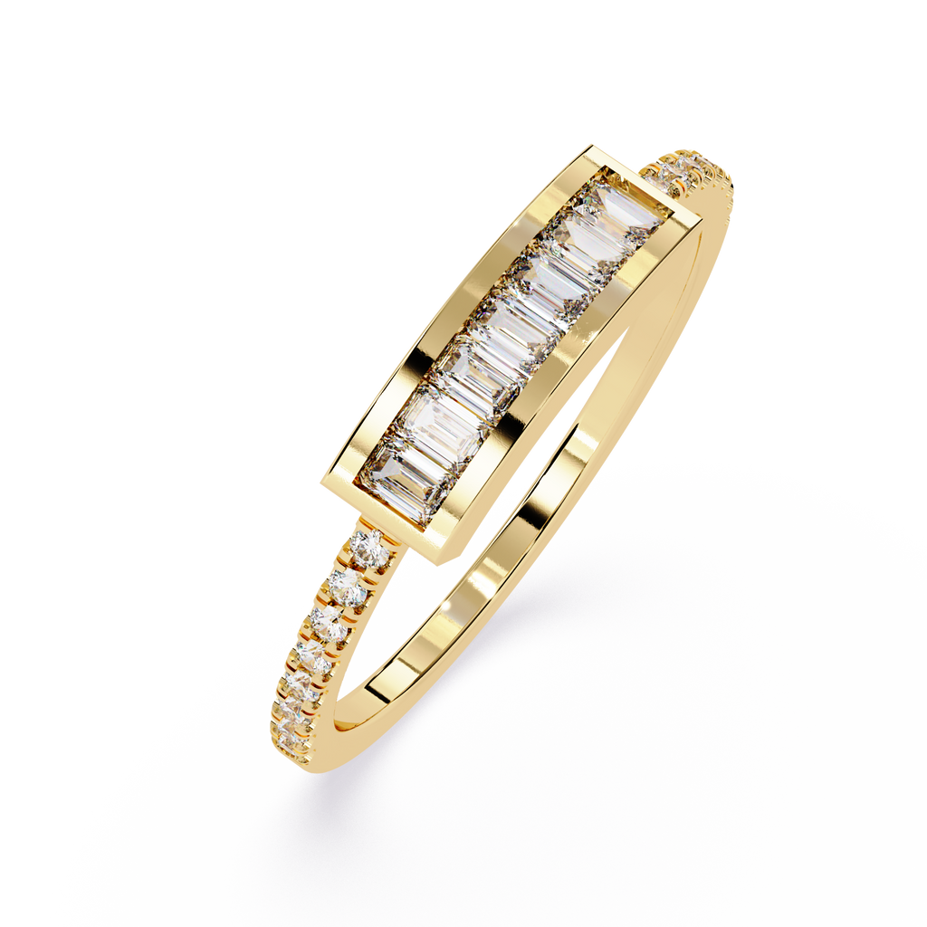 Baguette & Round Lab Grown Diamond Ring