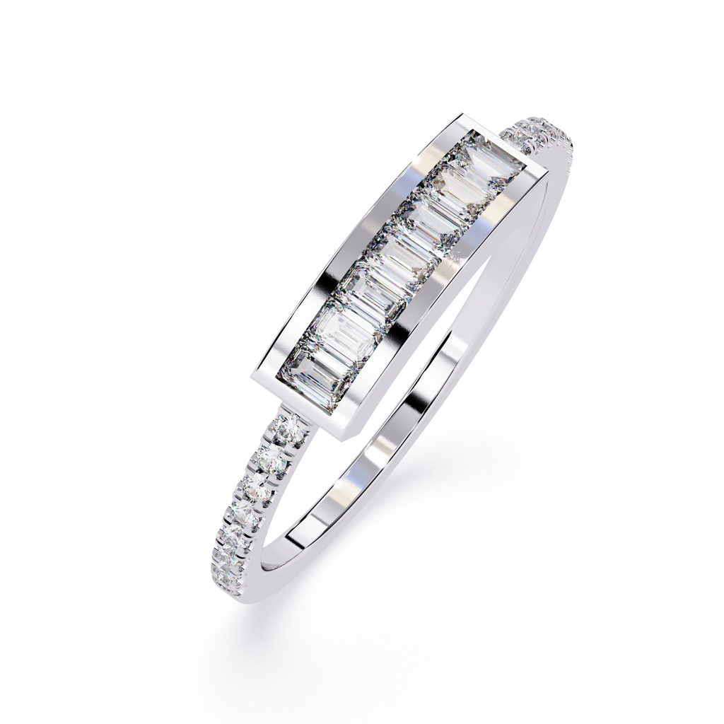 Baguette & Round Lab Grown Diamond Ring
