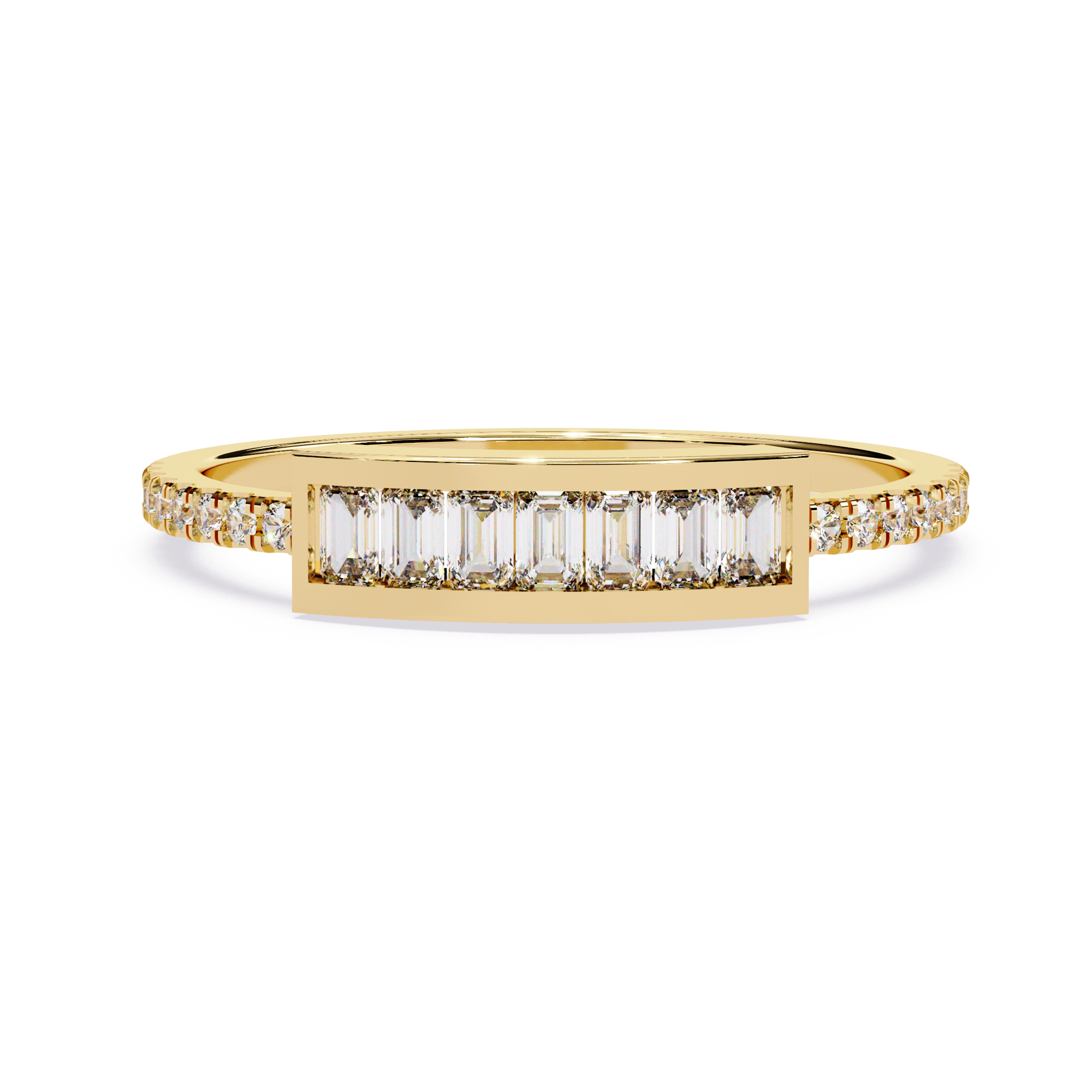 Baguette & Round Lab Grown Diamond Ring