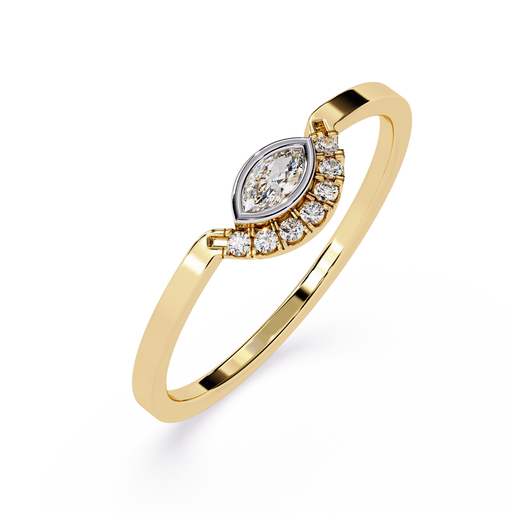 Marquise & Round Lab Grown Diamond Ring