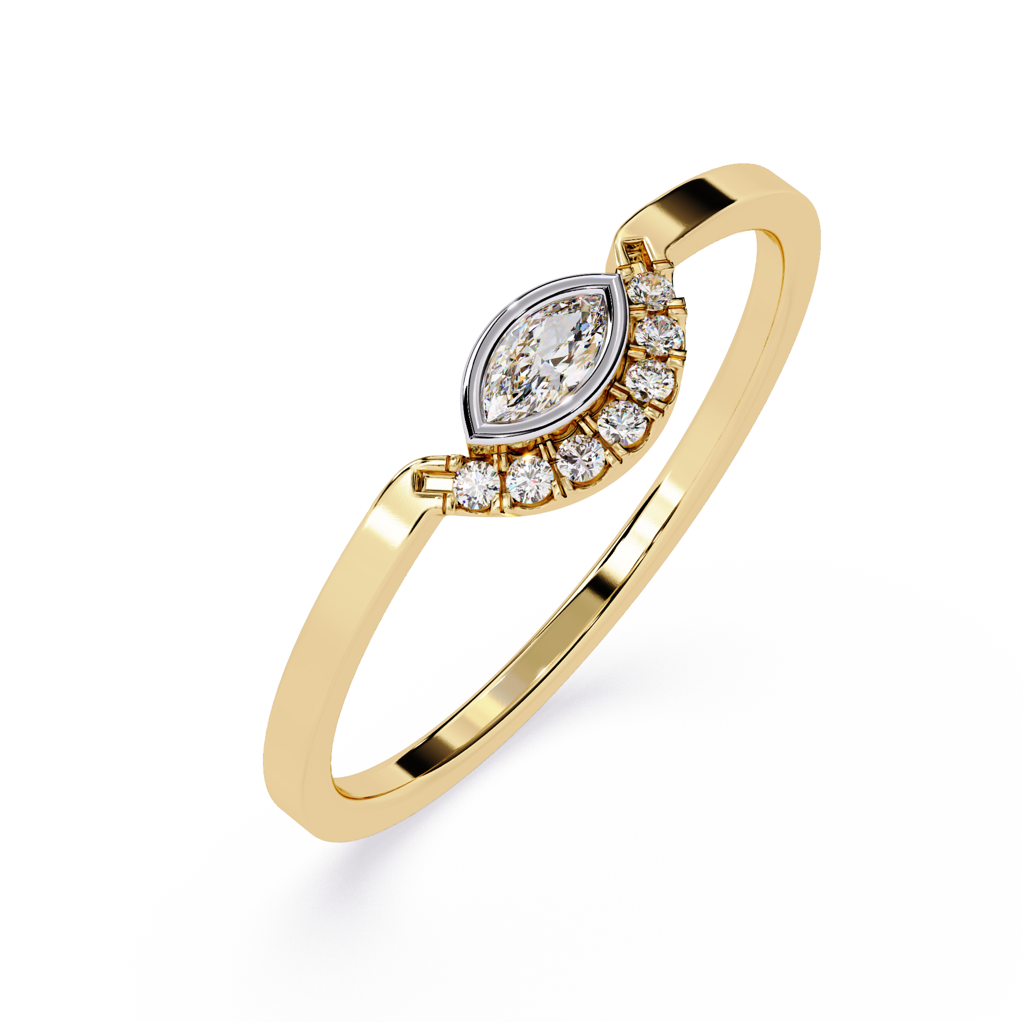 Marquise & Round Lab Grown Diamond Ring