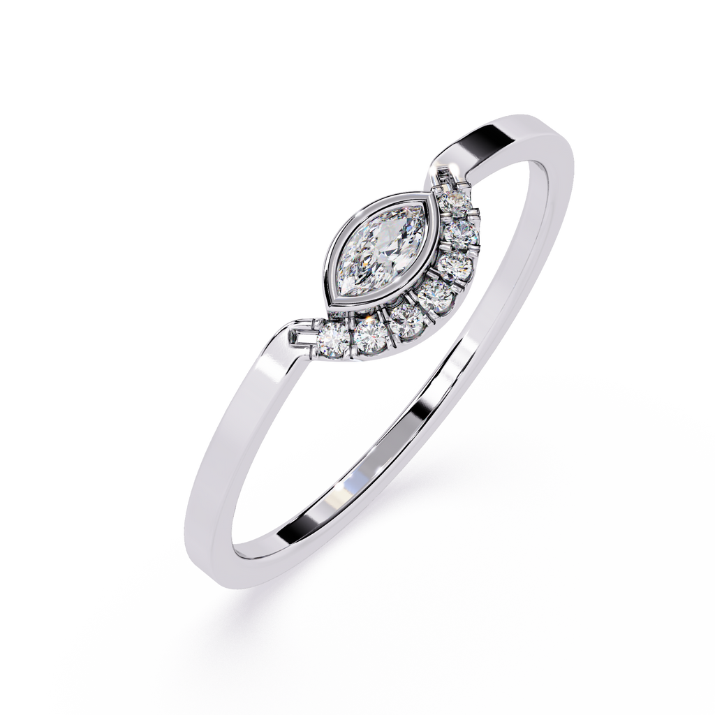 Marquise & Round Lab Grown Diamond Ring