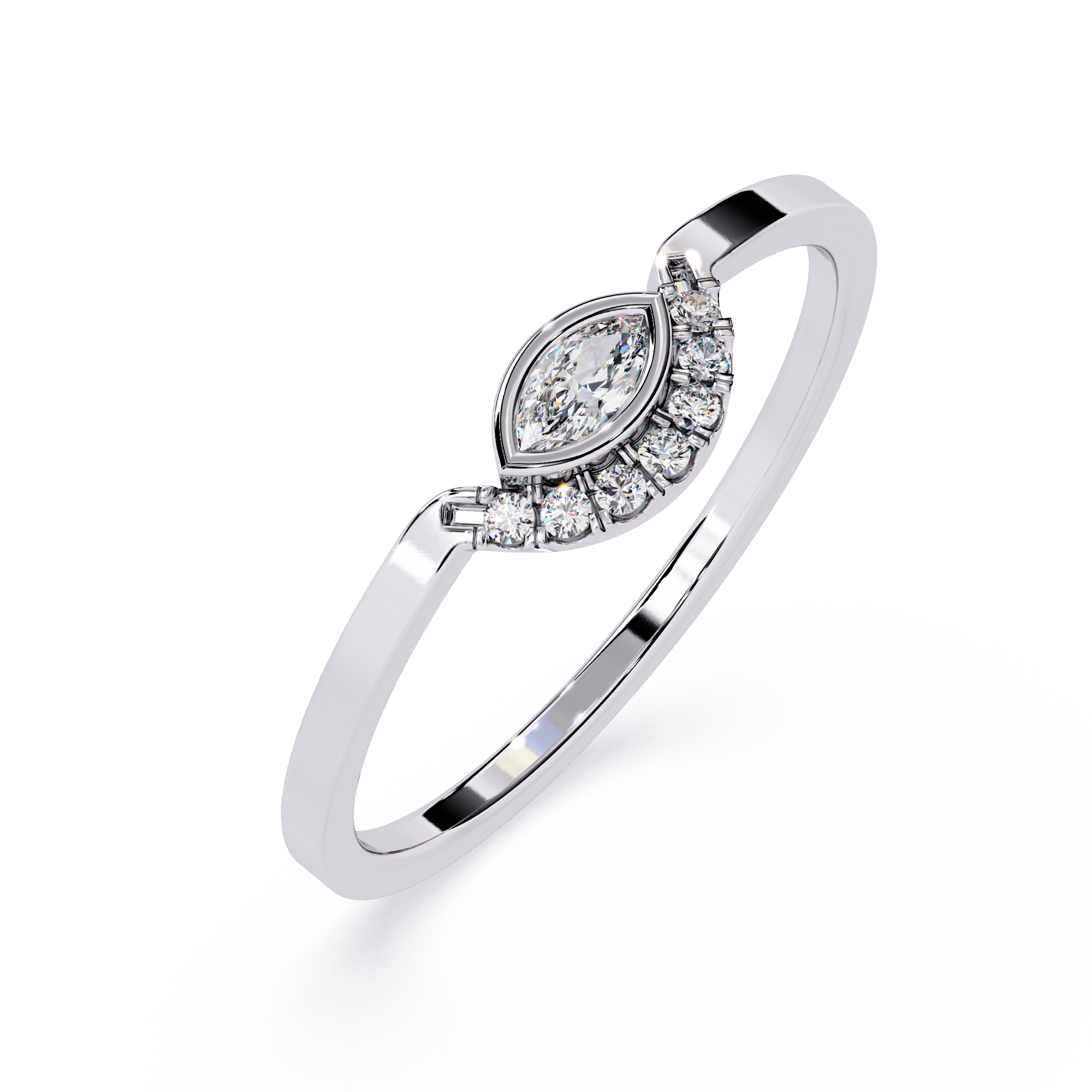 Marquise & Round Lab Grown Diamond Ring