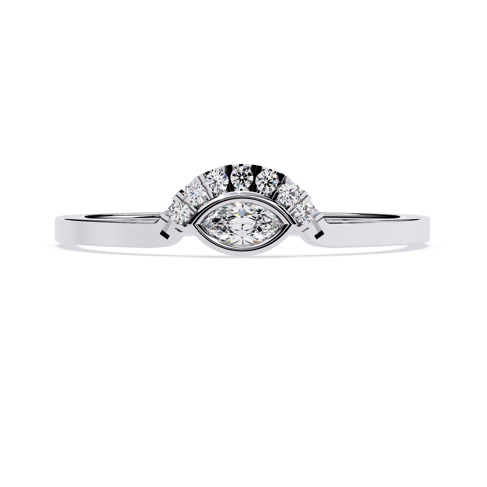 Marquise & Round Lab Grown Diamond Ring