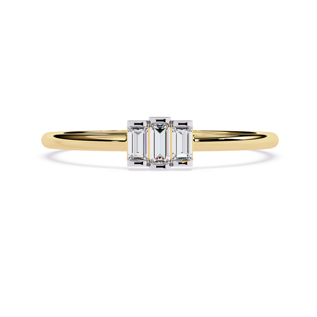Three-Baguette Lab Grown Diamond Ring
