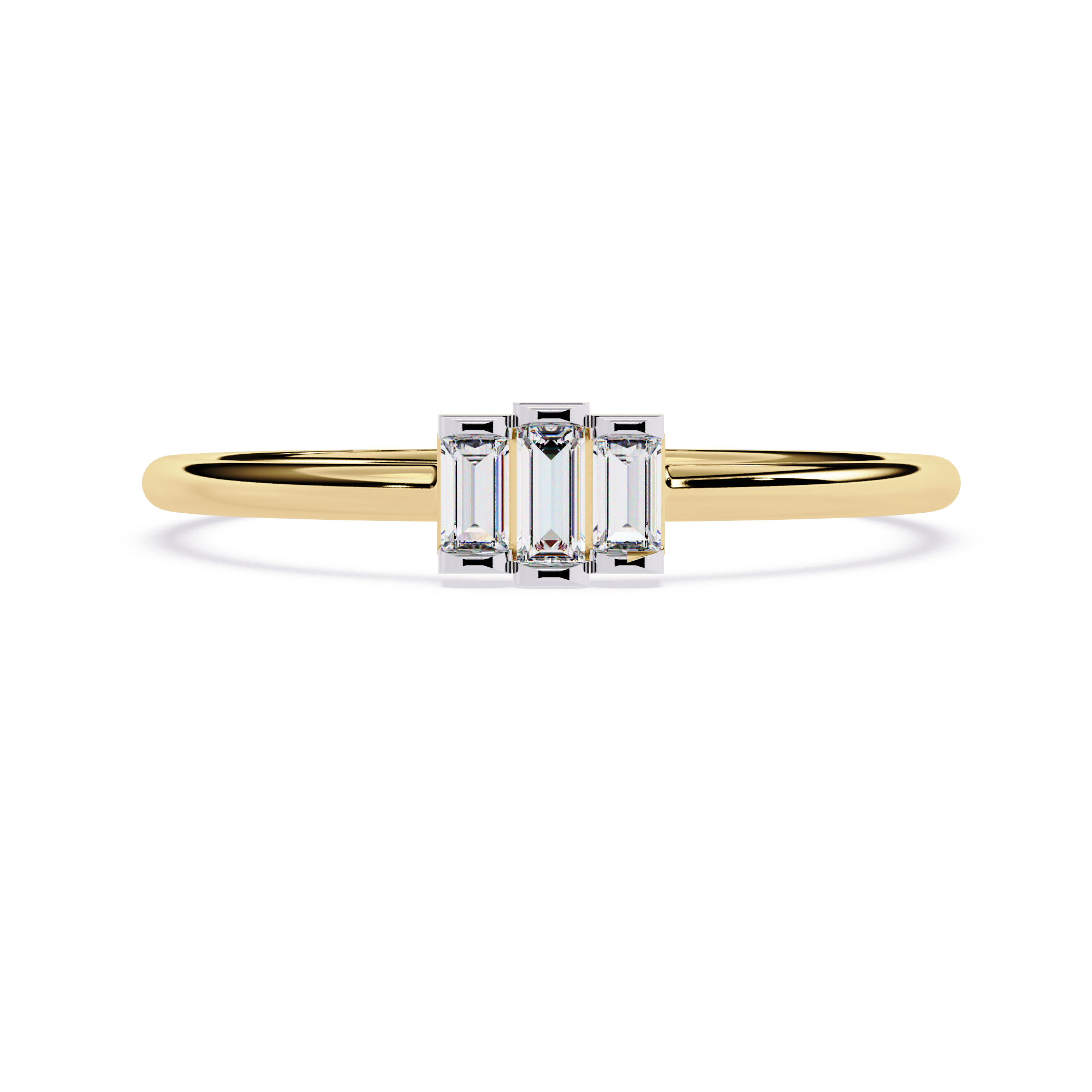 Three-Baguette Lab Grown Diamond Ring
