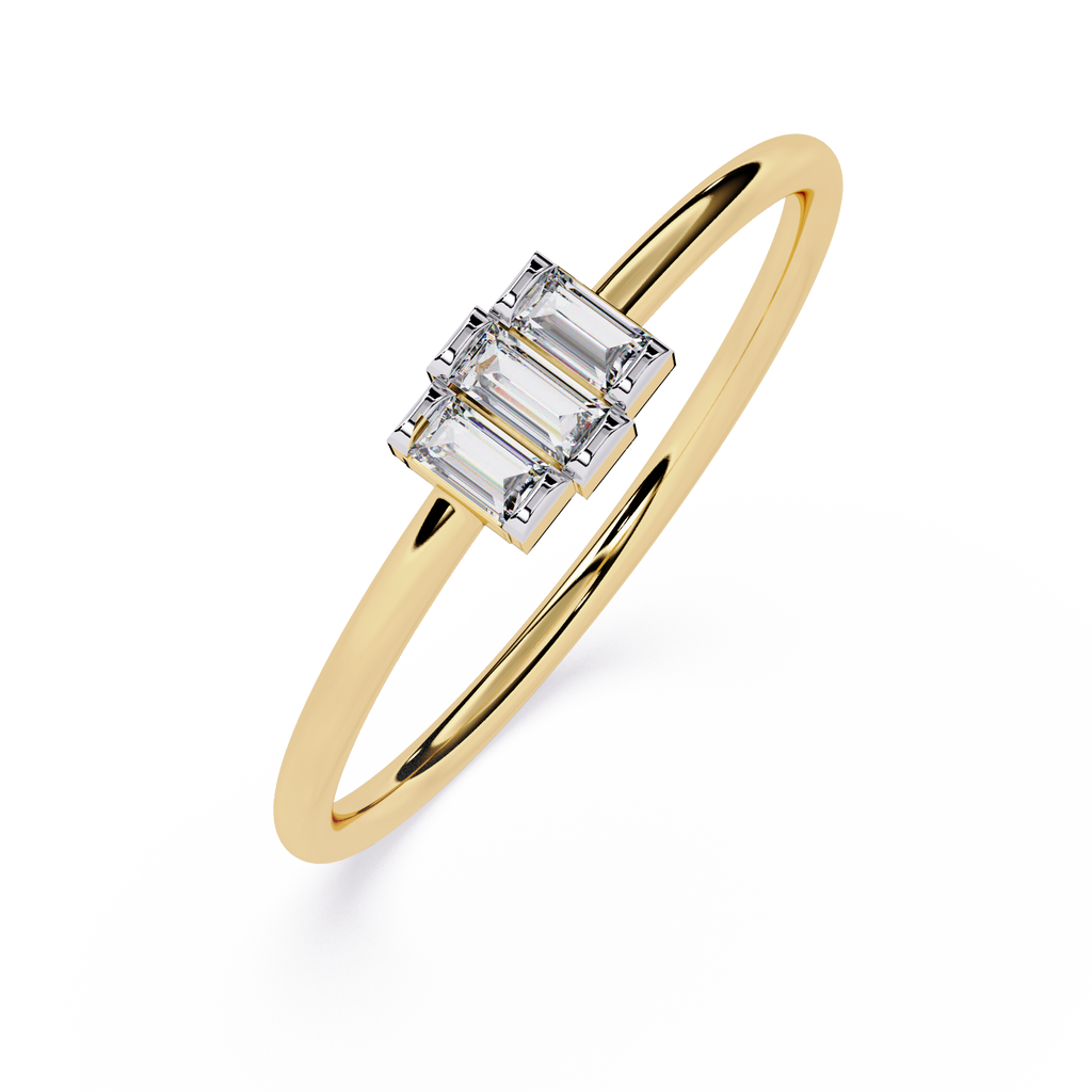 Three-Baguette Lab Grown Diamond Ring