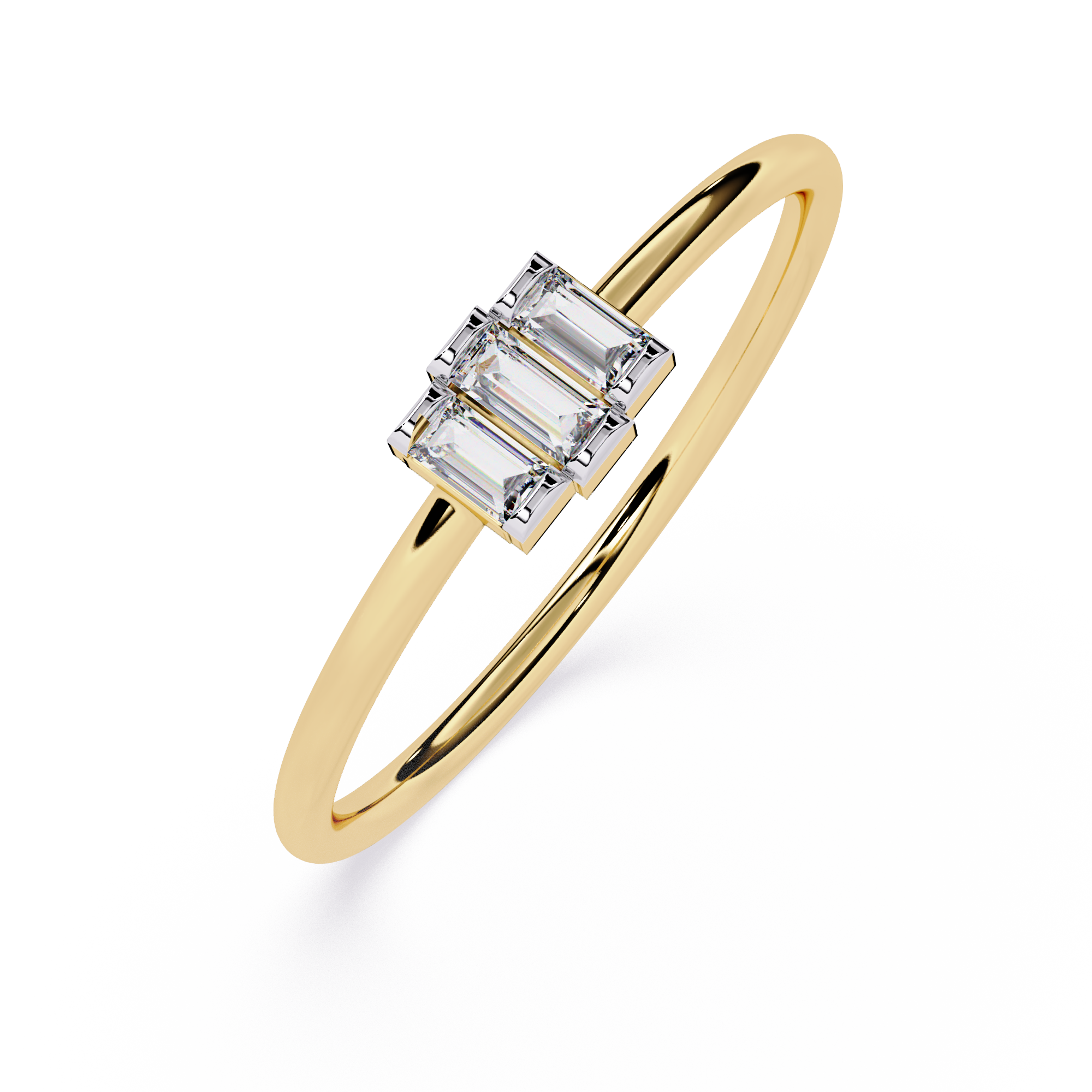 Three-Baguette Lab Grown Diamond Ring
