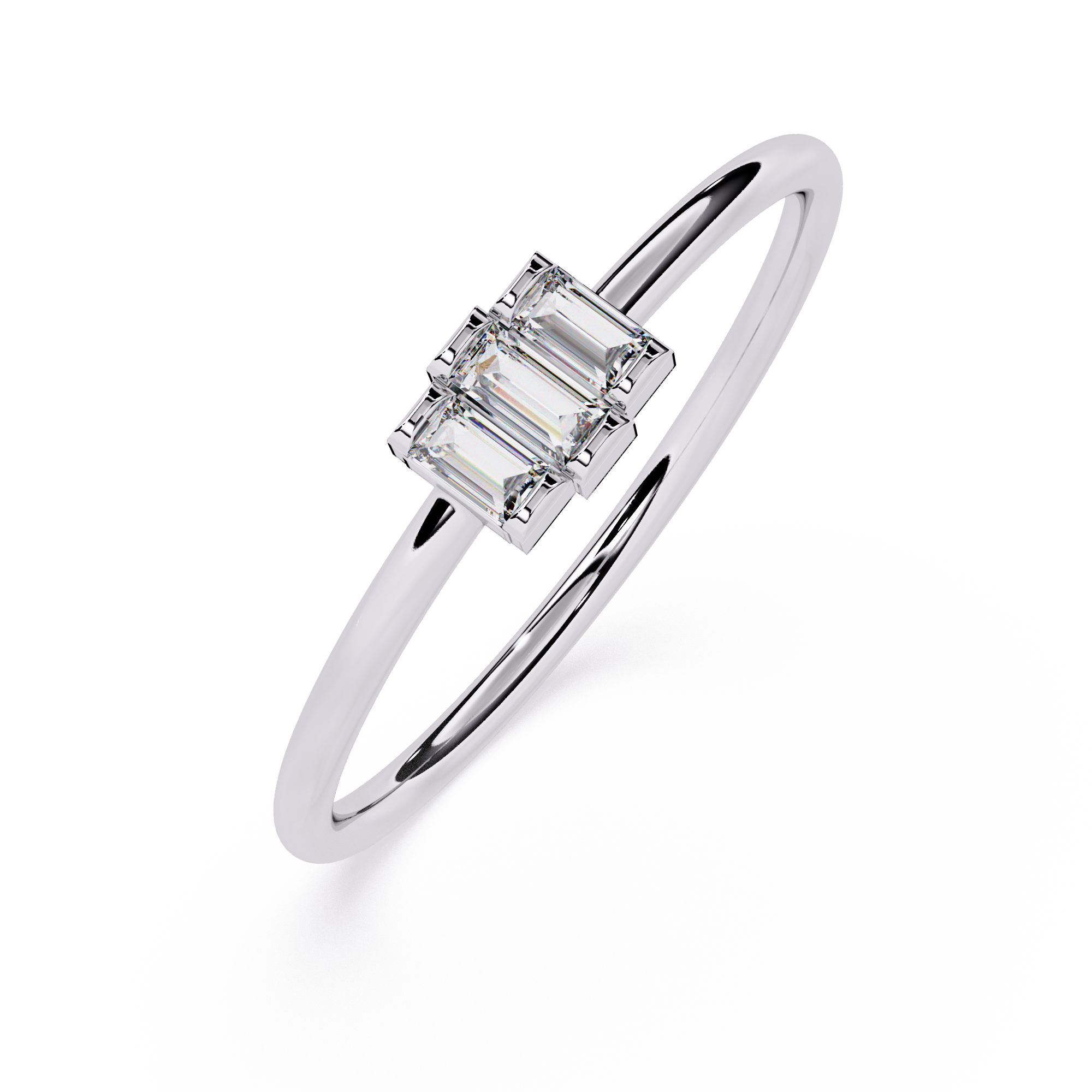Three-Baguette Lab Grown Diamond Ring