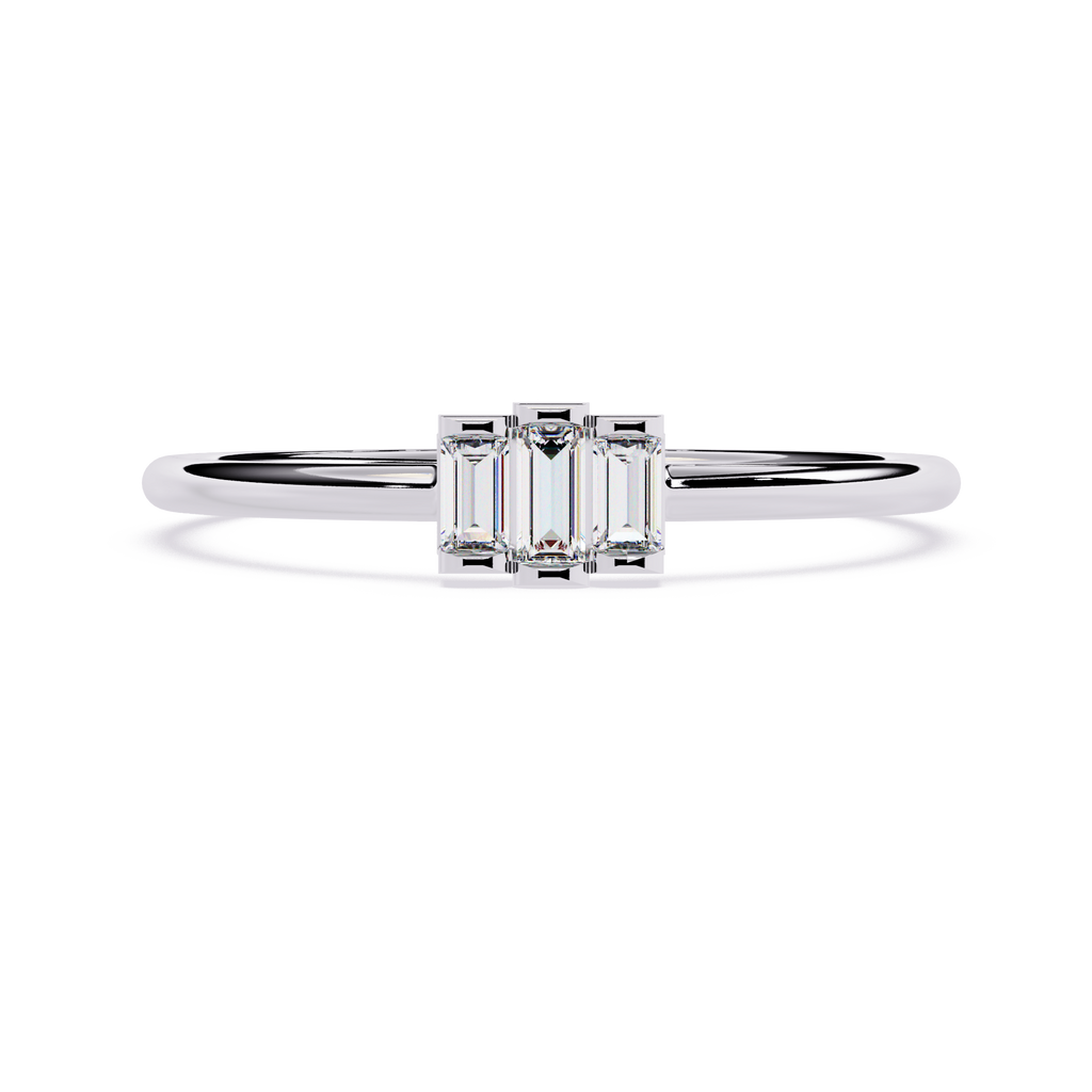 Three-Baguette Lab Grown Diamond Ring