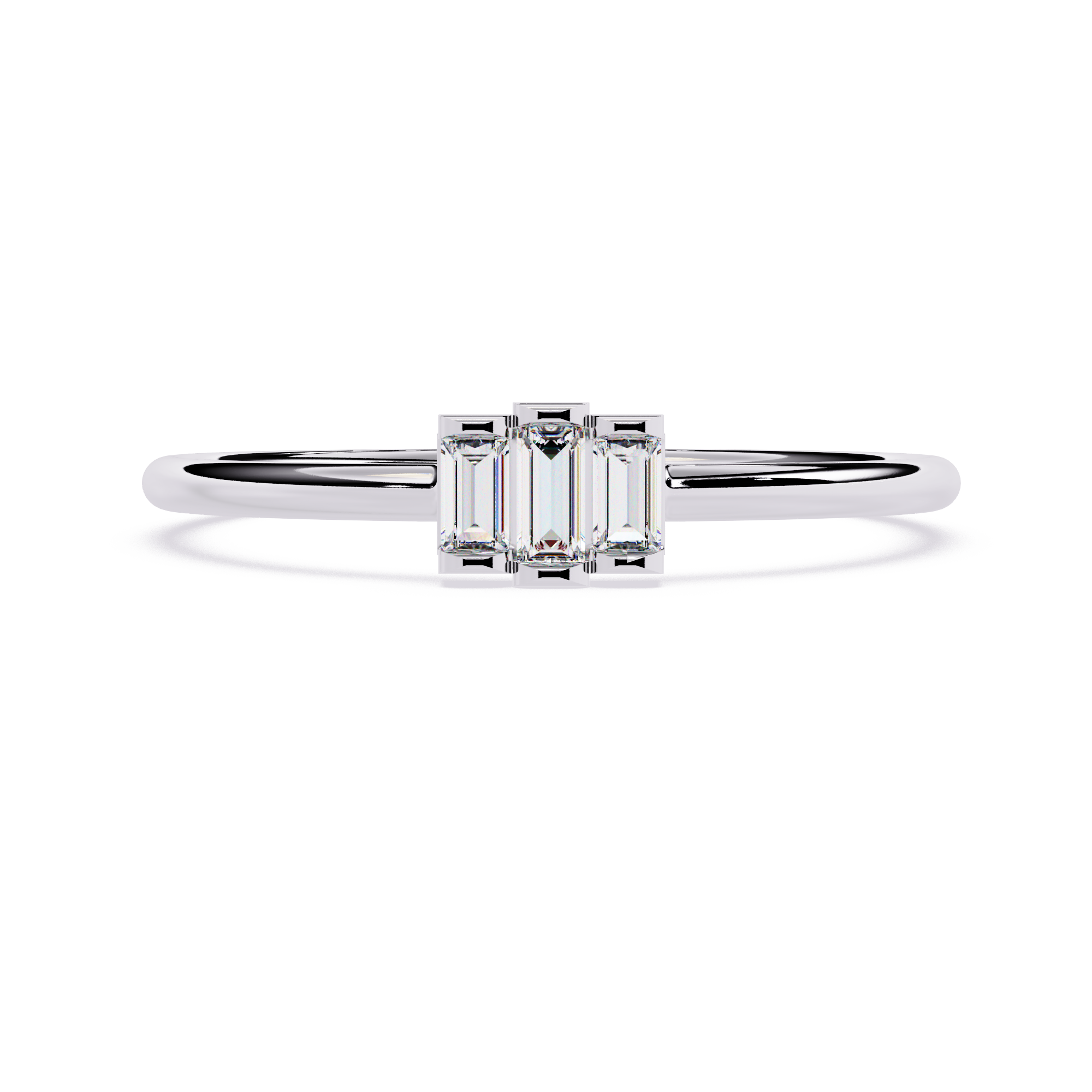 Three-Baguette Lab Grown Diamond Ring