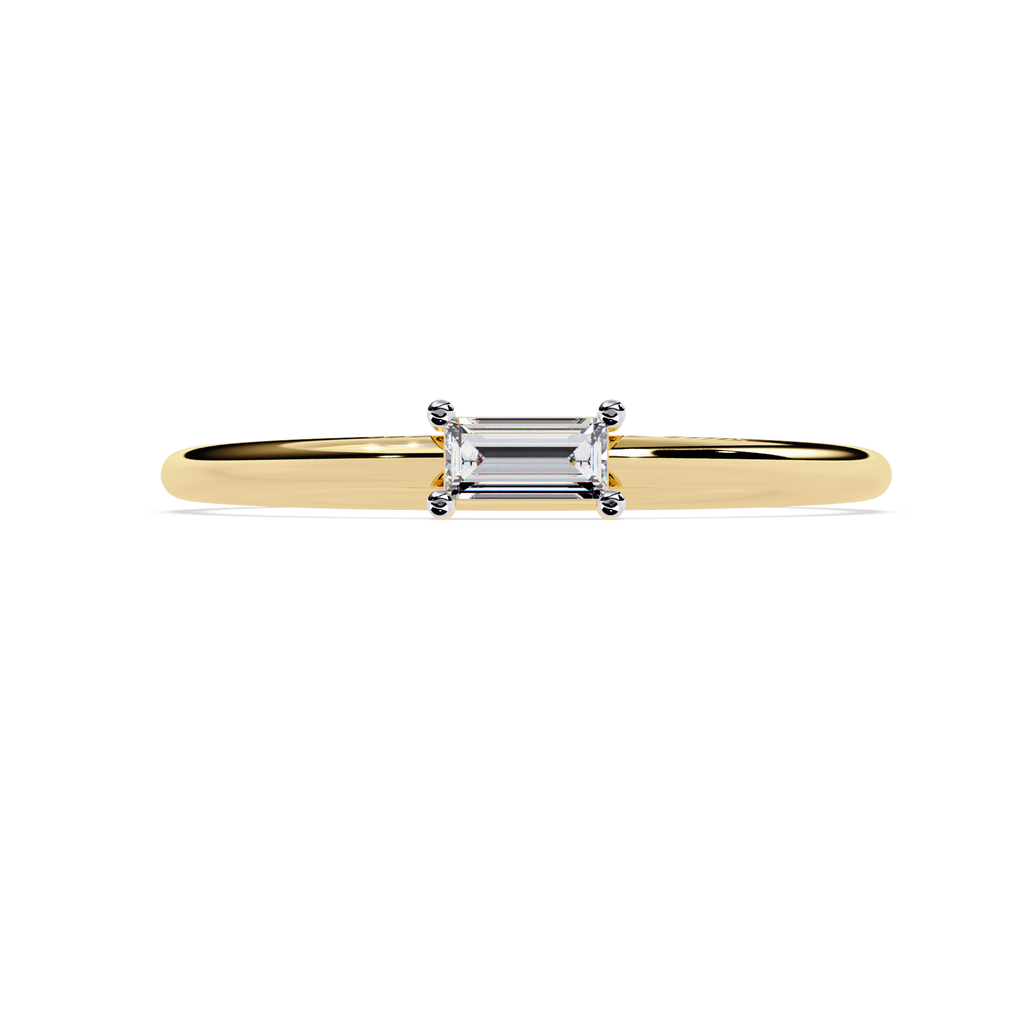 Baguette Lab Grown Diamond Solitaire Ring