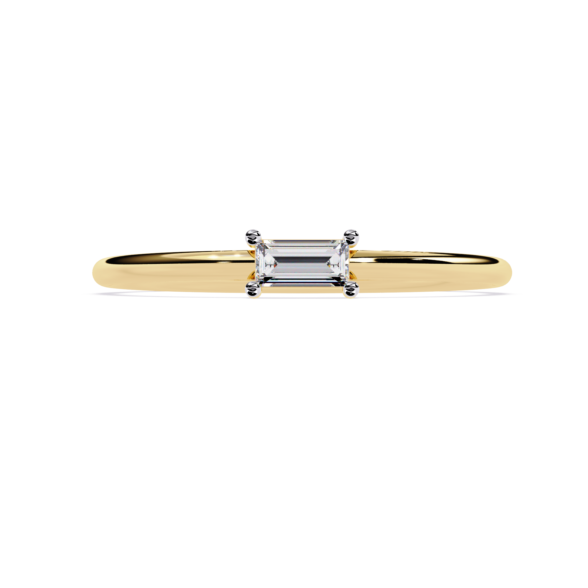 Baguette Lab Grown Diamond Solitaire Ring