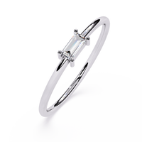 Baguette Lab Grown Diamond Solitaire Ring