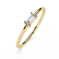 Baguette Lab Grown Diamond Solitaire Ring