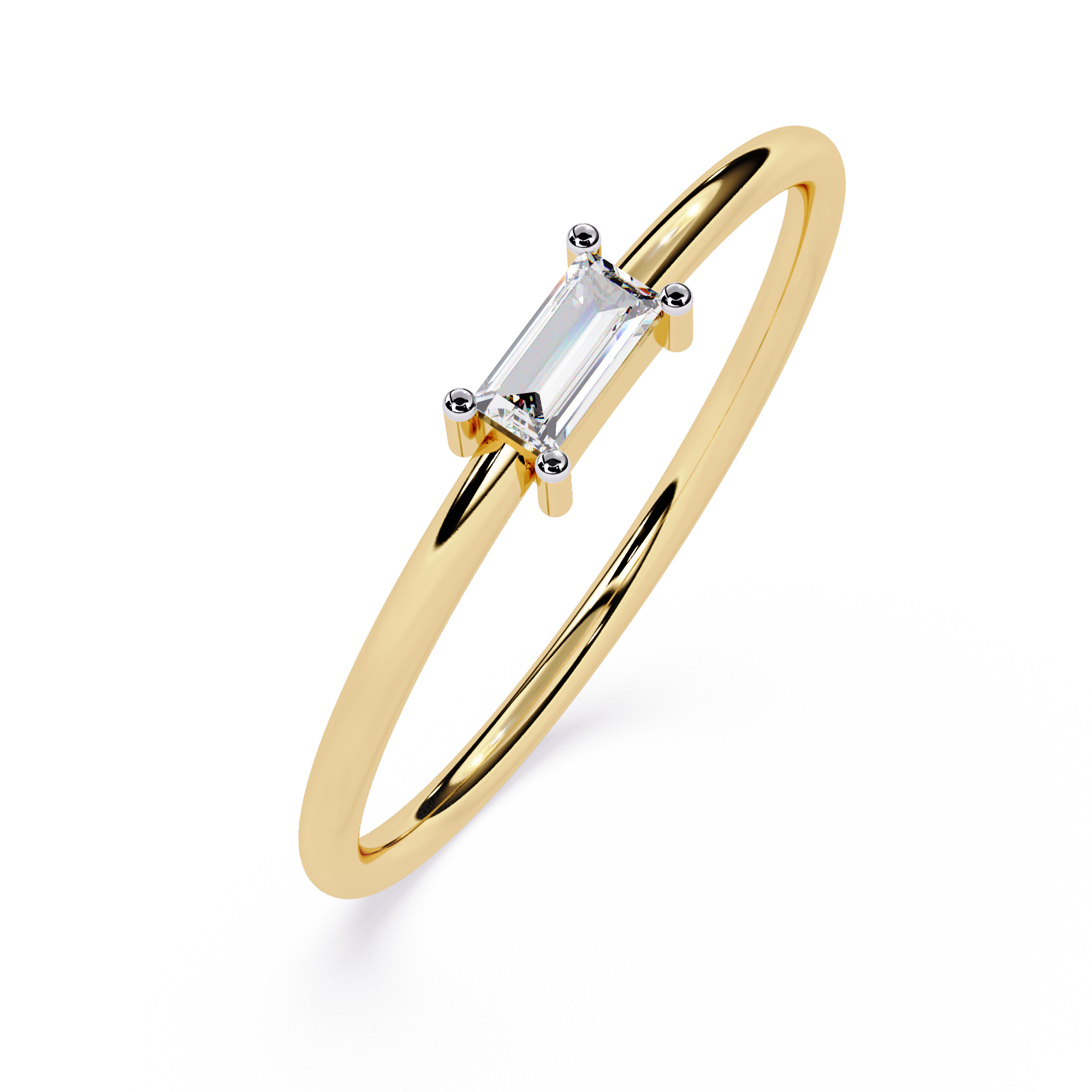 Baguette Lab Grown Diamond Solitaire Ring