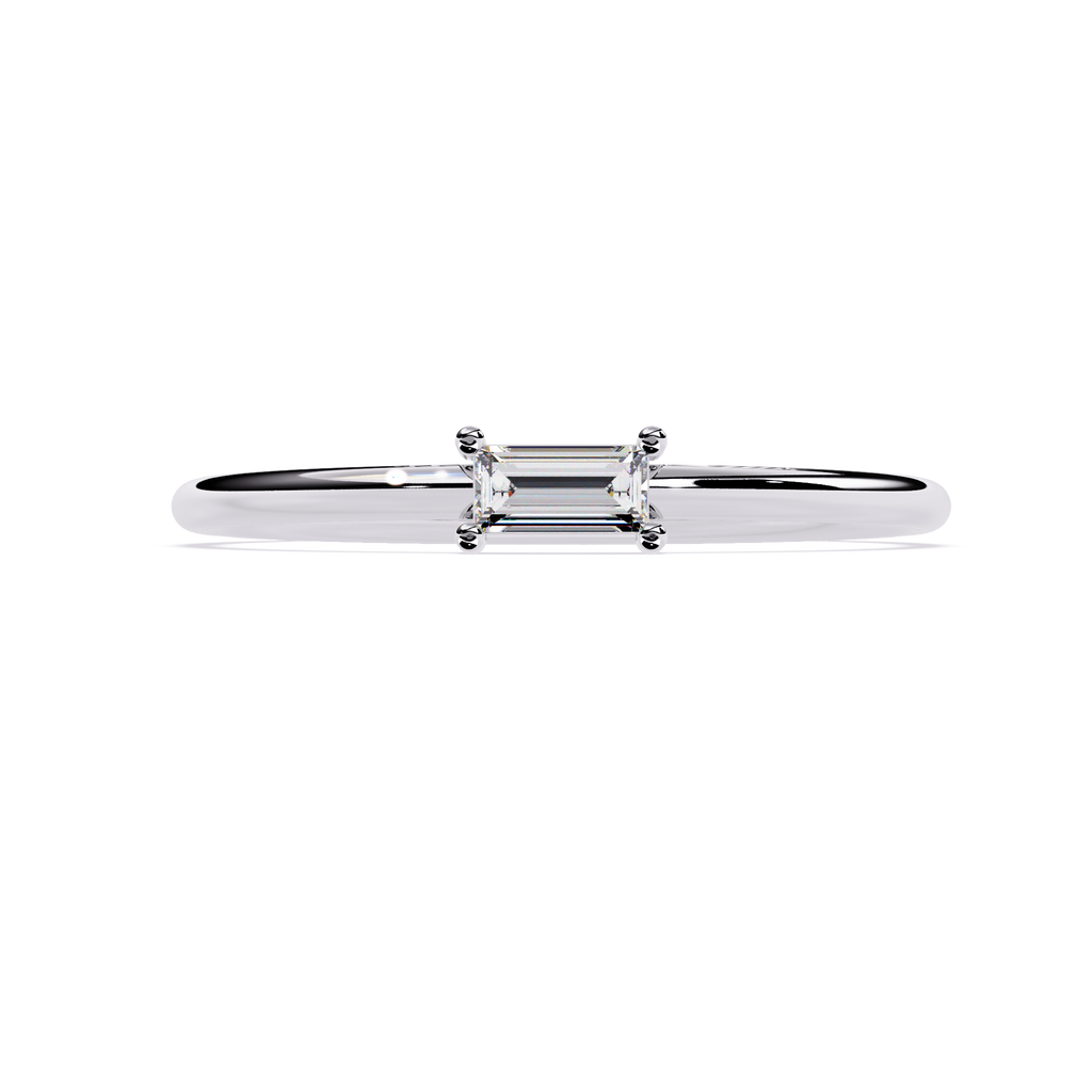 Baguette Lab Grown Diamond Solitaire Ring