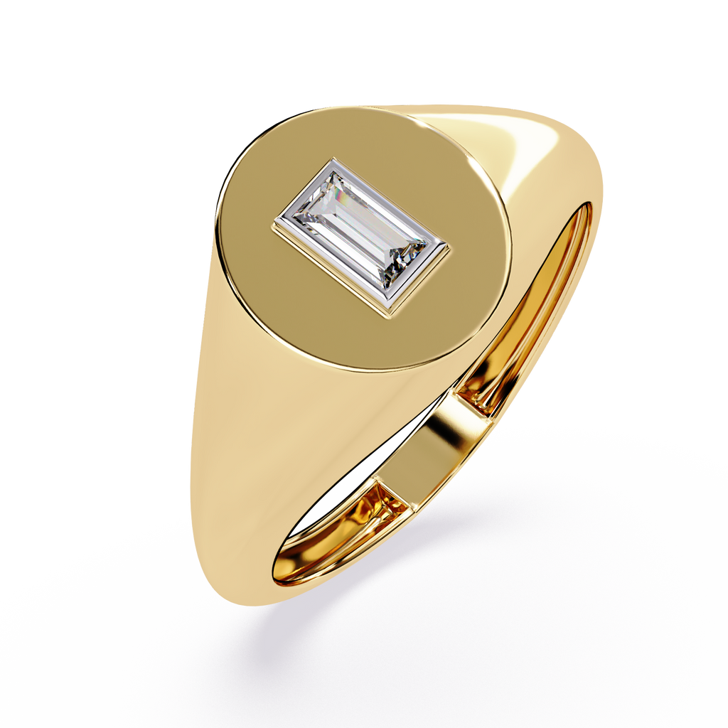 Bezel Baguette Lab Grown Diamond Ring